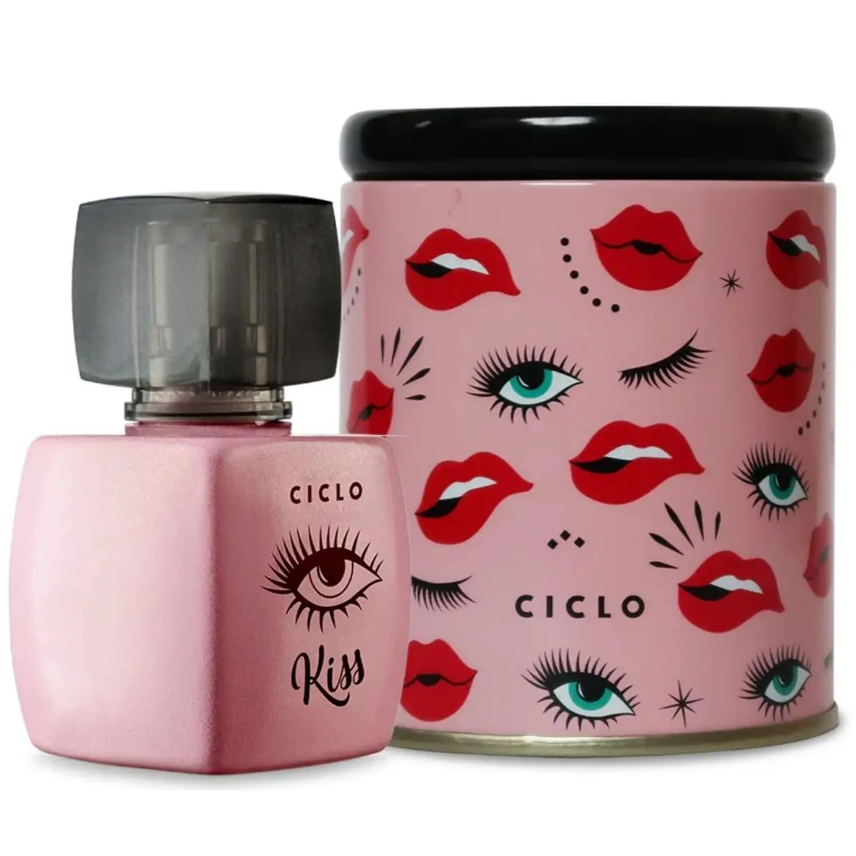 Deo Colônia Kiss Lata 50ml Perfume Feminino Ciclo Cosmeticos
