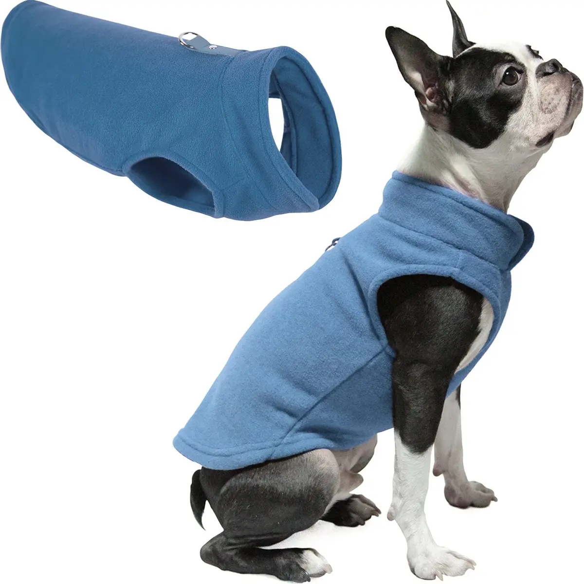 Suéter de Lã para Cães Gooby, Azul, Tamanho Grande | Com Anel para Guia, Quente, Para Cães Pequenos