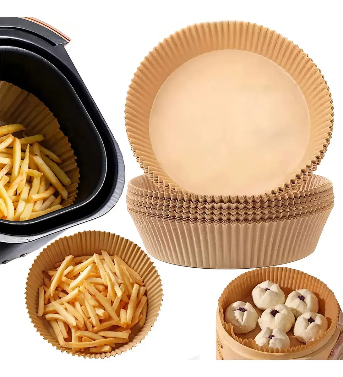 Fritadeira de papel antiaderente Clink Air Fryer Air Fryer 4,5 L marrom claro