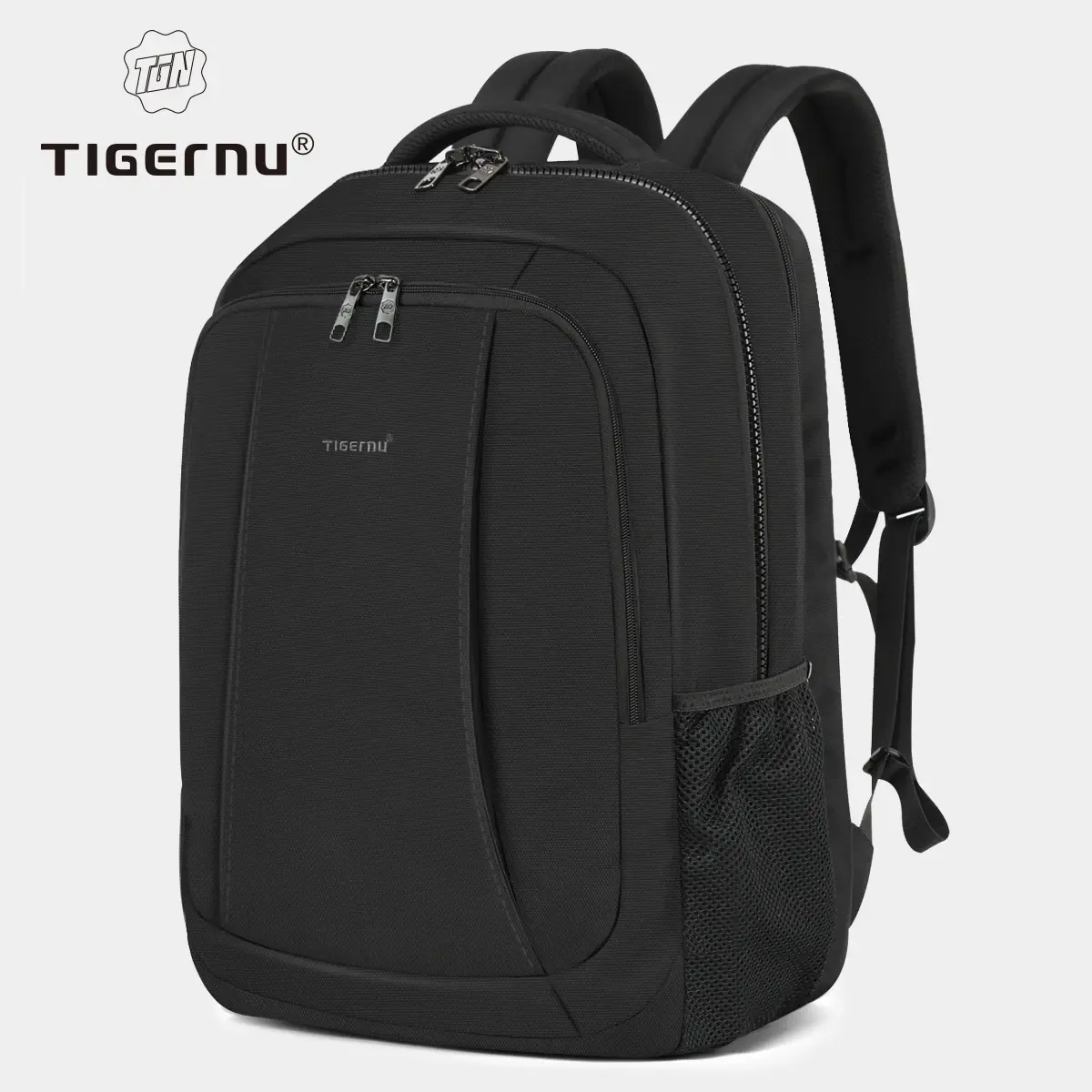 Tigernu mochila de nylon à prova d'água, mochila masculina e feminina para laptop 15.6, bolsa para notebook, mochila escolar masculina