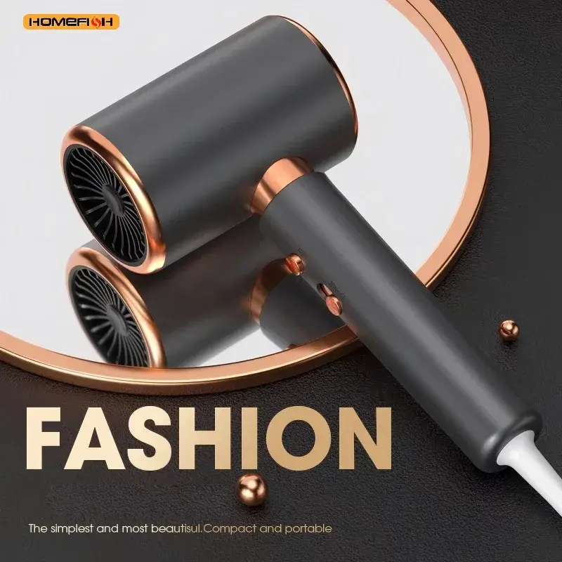 Secador de Cabelo Profissional HOMEFISH de 5 Velocidades, Alta Potência de Nível Profissional, Secador de Ar Quente e Frio com Íons Negativos