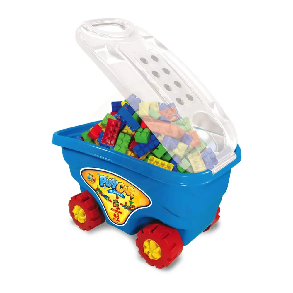 GGB Brinquedo Blocos de Montar Playcar 48 Peças Azul