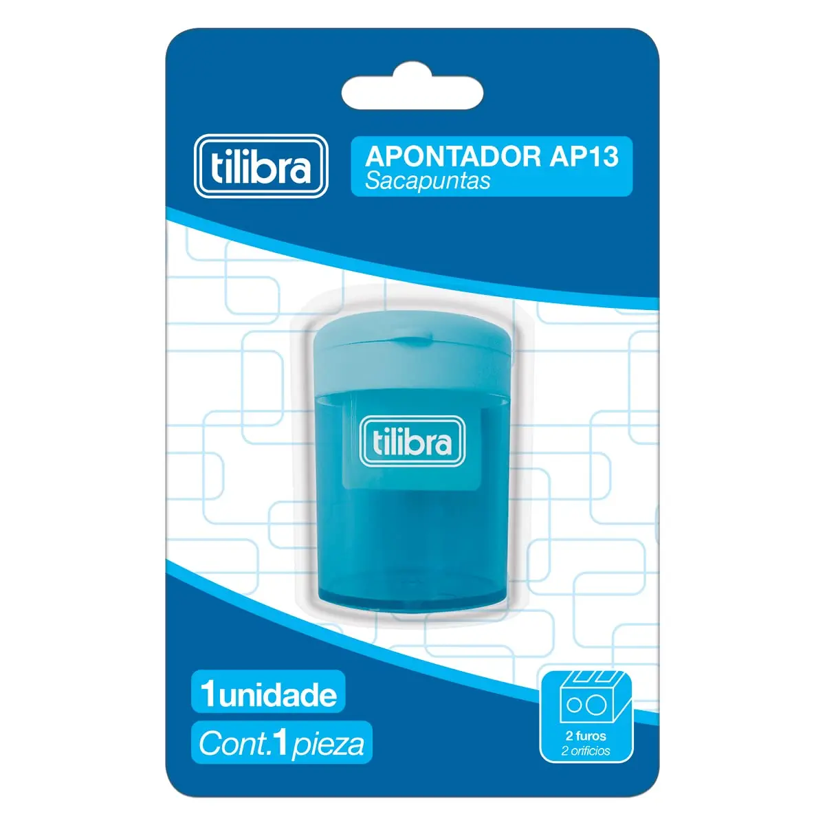 Tilibra - Apontador 2 Furos com Depósito AP13 Blister - Sortido