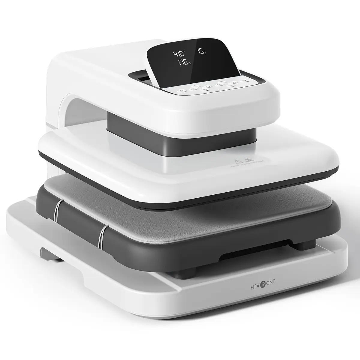 HTVRONT Prensa Térmica Automática 2 - Máquina Para Camisetas Com Pressão Ajustável E Altura De Aquecimento Mais Alta, Aquece Rápida Uniformemente 15X15 Htv, Sublimação, Projetos Transferência