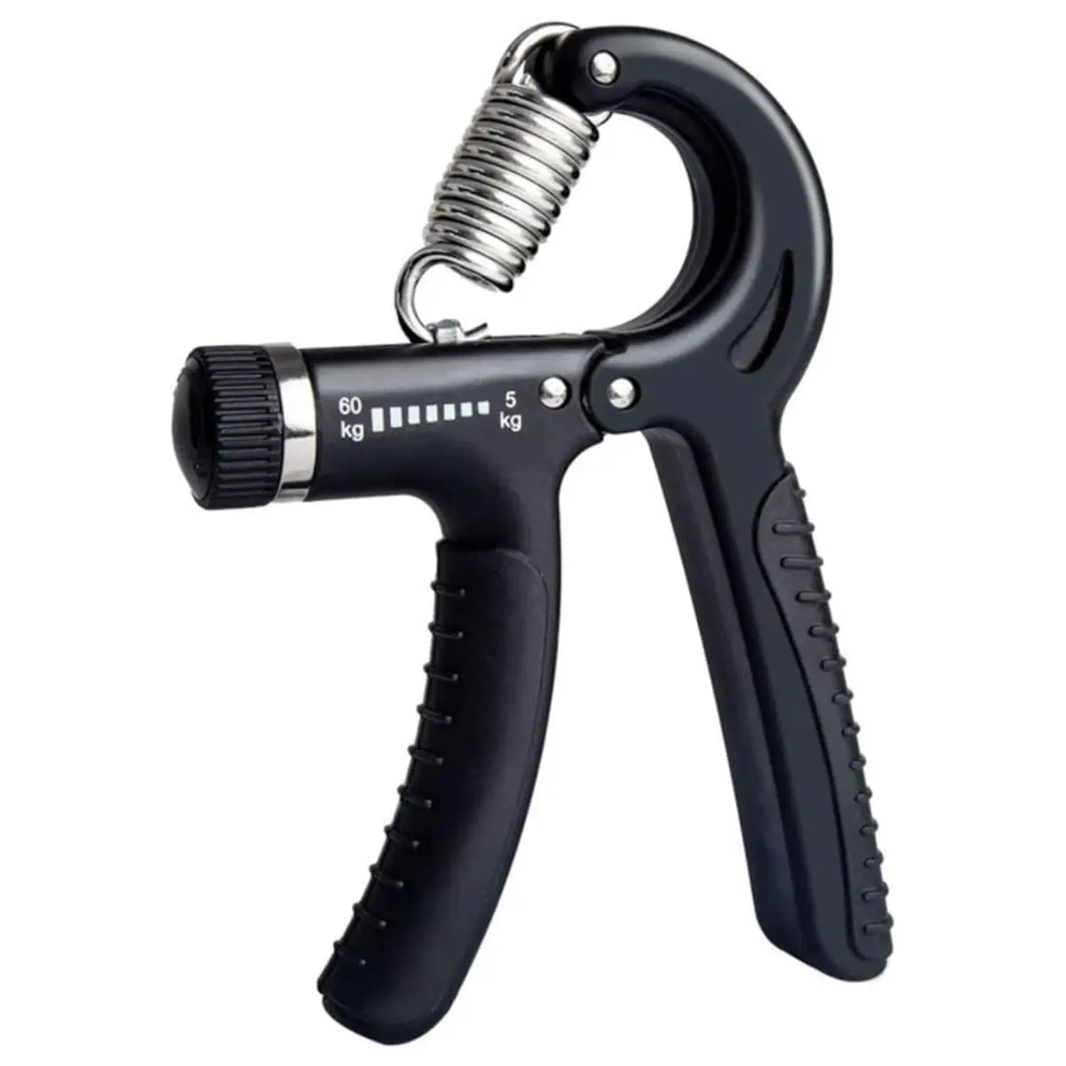Hand Grip Ajustável com Mola 5kg a 60kg Fortalecimento de Antebraço Mãos e Punho Fisioterapia e Exercício de Força Preto