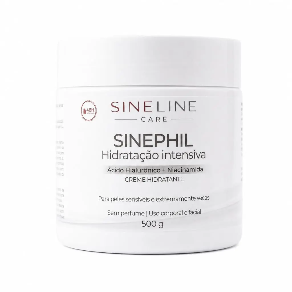 Creme Hidratante para Pele Seca e Extra Seca 500g Sinephil Hidratação Profunda Promove Restaura a Barreira Cutânea da Pele