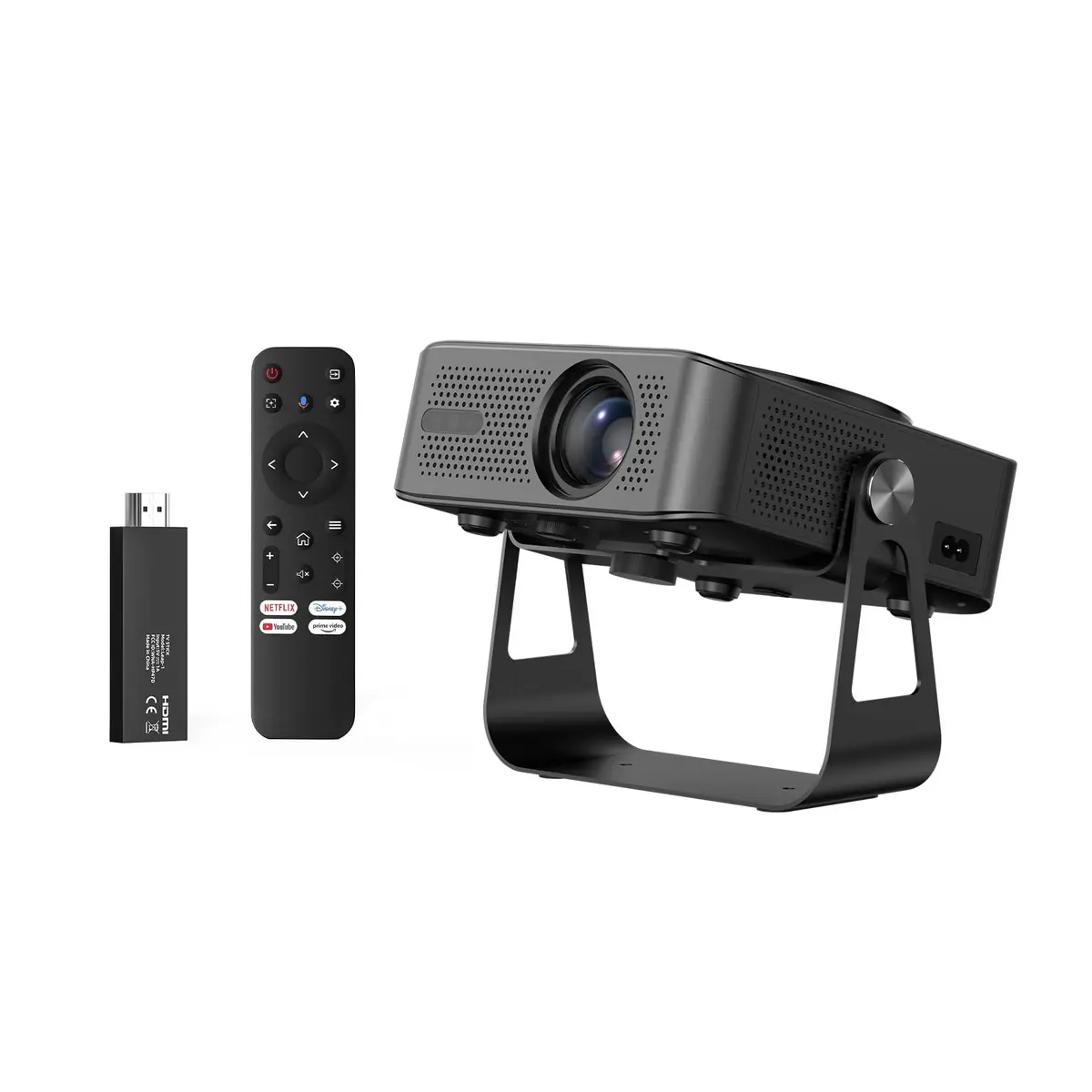 Projetor 4k 8k Hd 1080p 13000 Lm Compatível Completo De Android/IOS e GTV Dongle, Smart Projetores Retroprojetor Portatil 300 ANSI WiFi6 BT5.0, Automático e Keystone Suporte removível de 360°