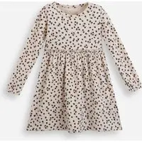 vestido infantil manga longa floral bege