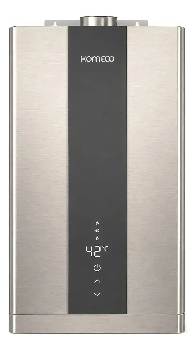 Aquecedor de água a gás GLP Komeco Digital Inox AUT KO 21DI G2