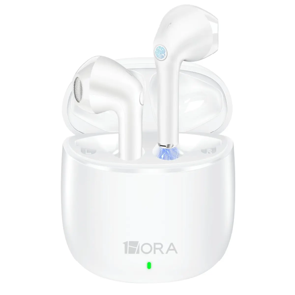 1Hora Fones de Ouvido Sem Fio Bluetooth 5.3, Earphones Esportivos com Graves Profundos, Intra-auriculares, Som Premium com Estojo de Carregamento, Compatíveis com iPhone, Smartphone, Tablet, Laptop - 1