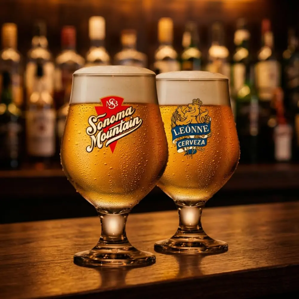 Ruvolo, Jogo de Taça Beer Master para Cerveja, Taça de Vidro Estampado 380ml - 1