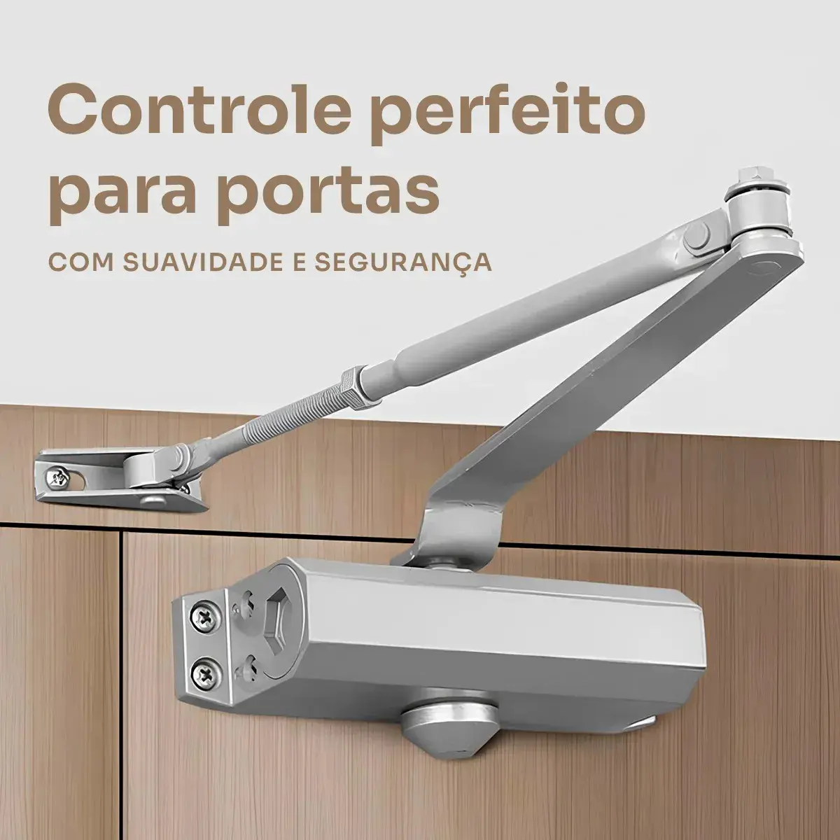 Mola Aerea Braço Amortecedor Hidráulica Fechar Porta Fechador Automatico Com Regulagem 25-45kg thumbnail 2
