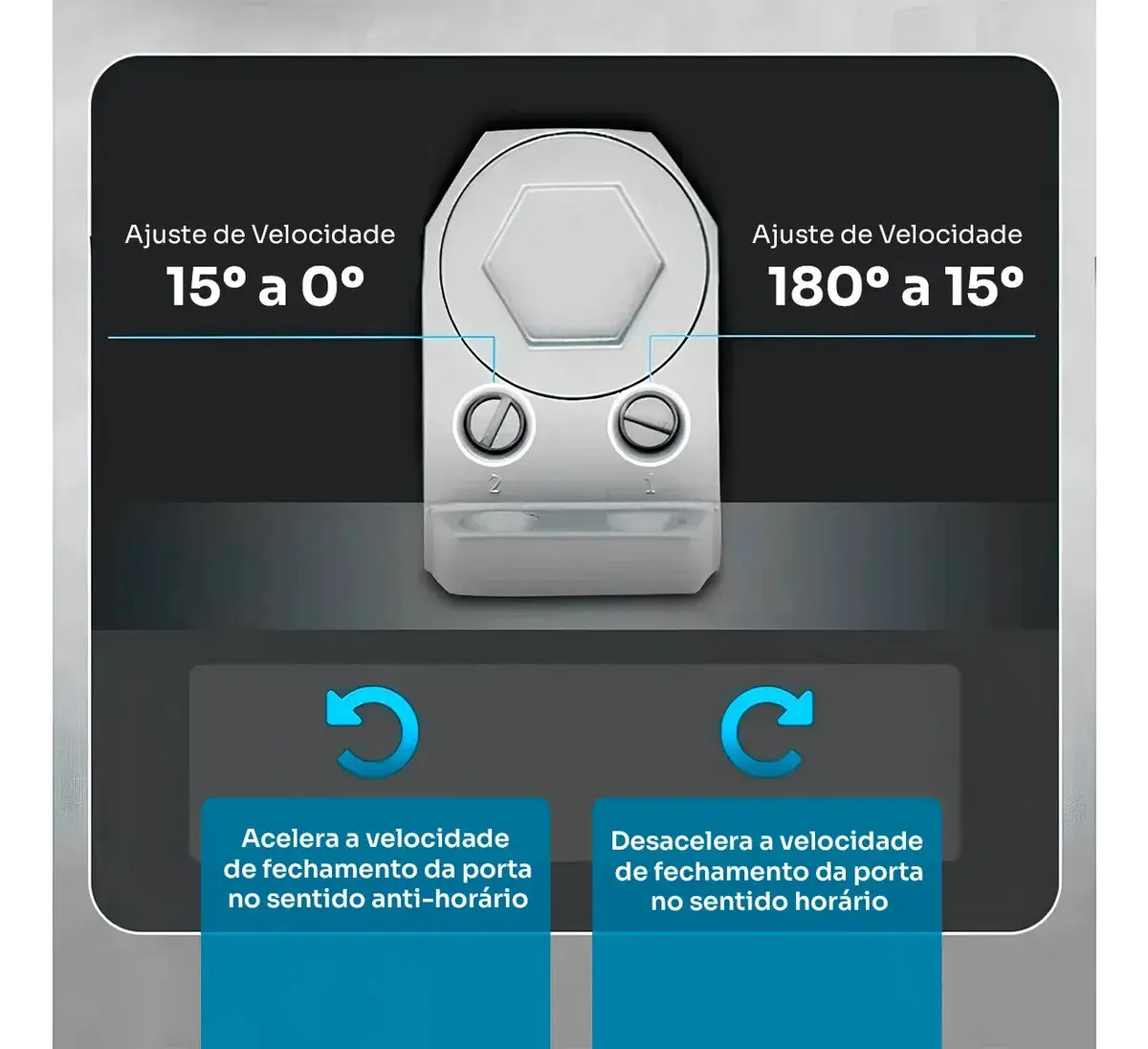 Mola Aerea Braço Amortecedor Hidráulica Fechar Porta Fechador Automatico Com Regulagem 25-45kg thumbnail 5