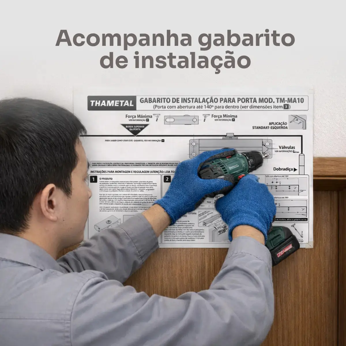 Mola Aerea Braço Amortecedor Hidráulica Fechar Porta Fechador Automatico Com Regulagem 25-45kg thumbnail 6