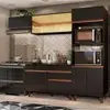 Cozinha Completa Madesa Reims XA260001 com Armário e Balcão - Preto - Preto - 1