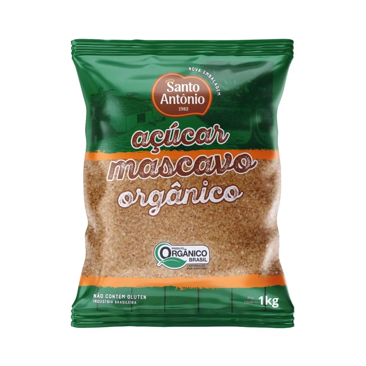 Açúcar Mascavo Orgânico Santo Antônio, Pacote, 1kg - 1