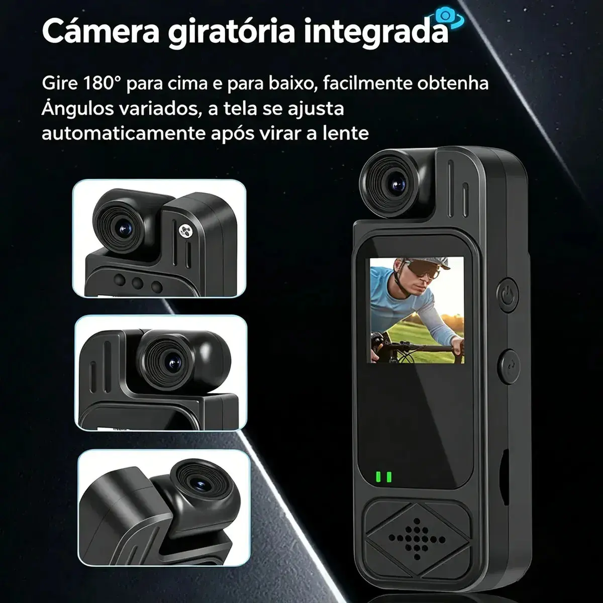 Câmera de Ação SPOETRY 4K Wi-Fi Com Lente Giratória e Visão Noturna thumbnail 10