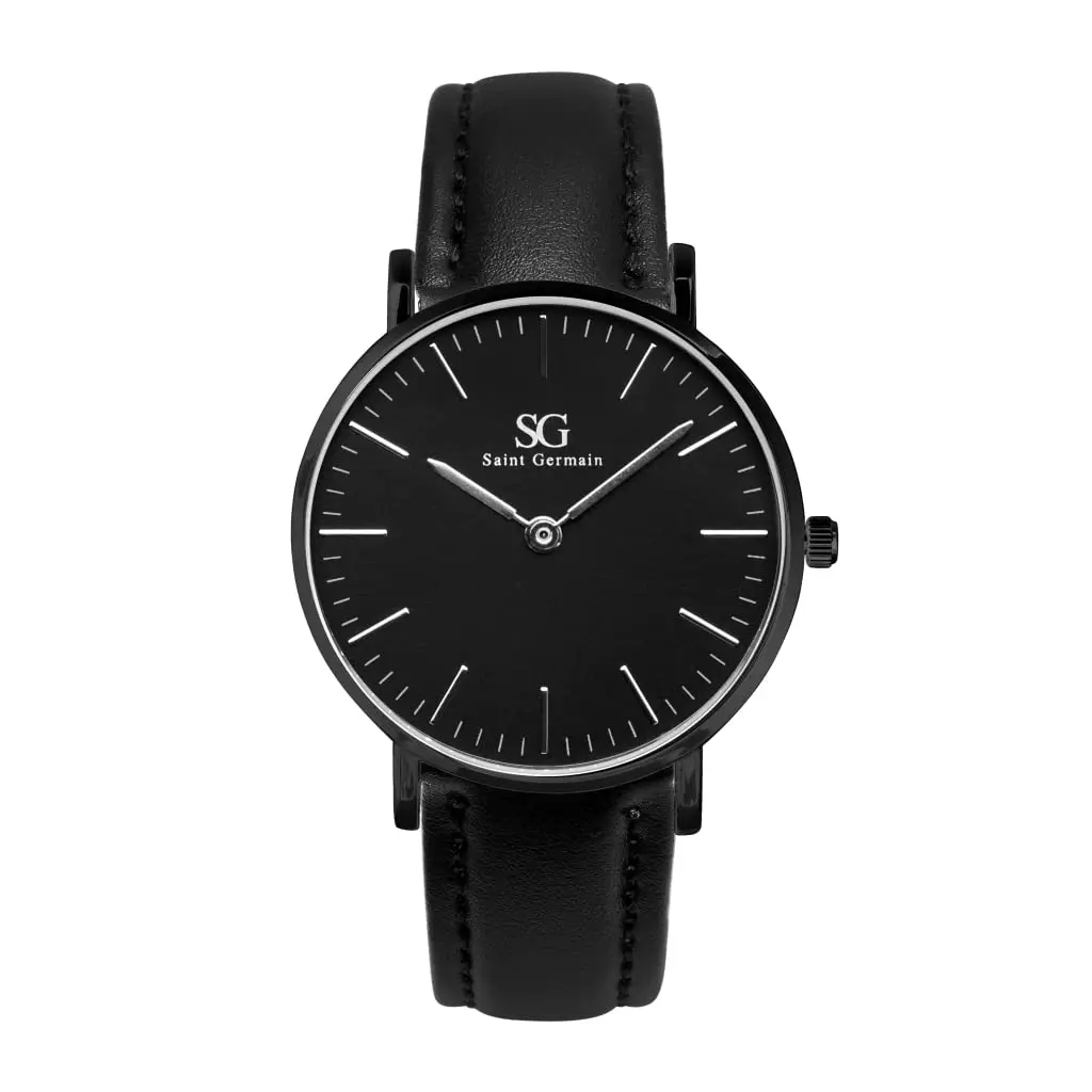 Saint Germain Relógio Masculino Couro Preto Murray Full Black 40mm - 1