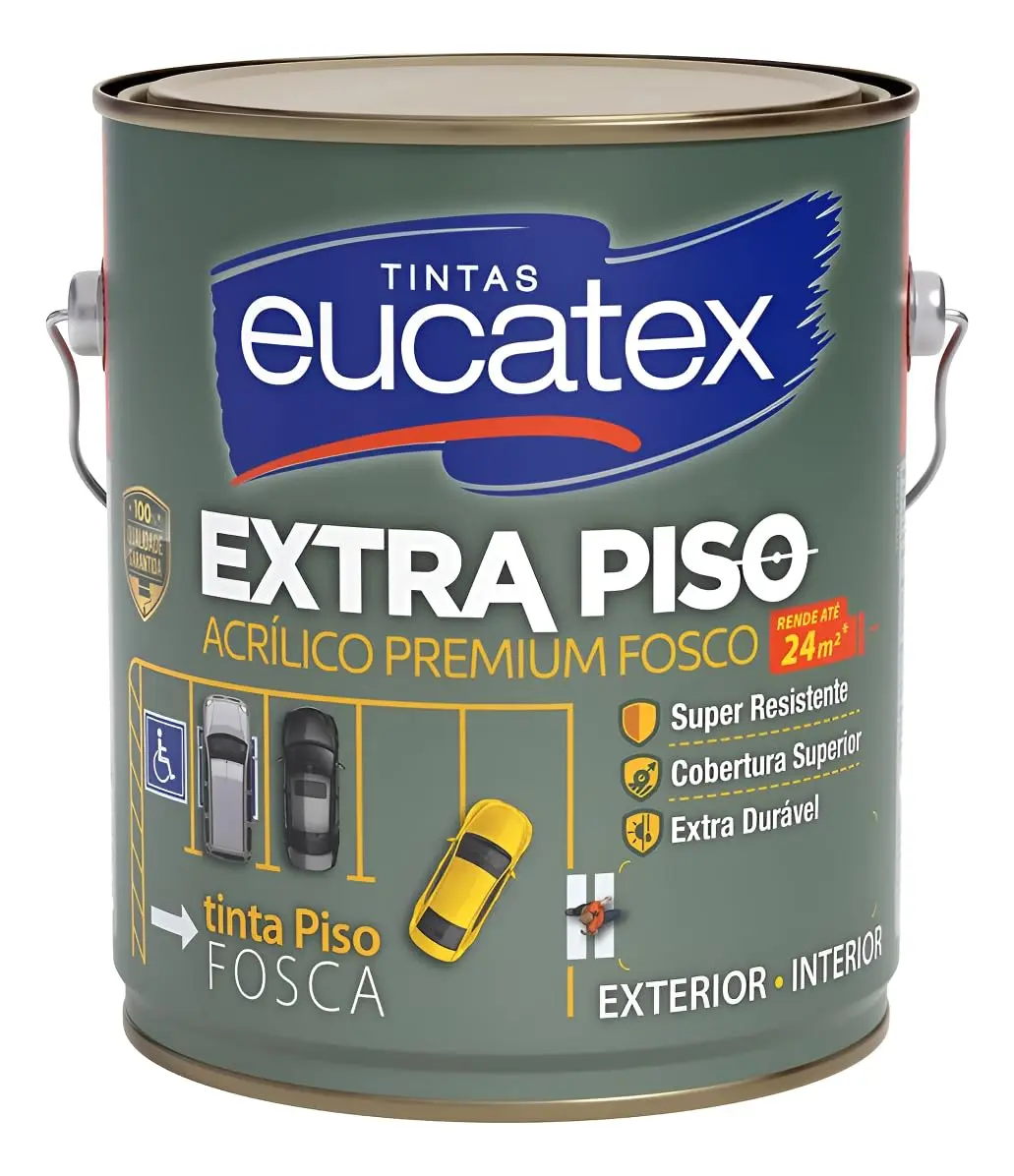 Tinta Para Piso De Cimento Eucatex Extra Premium 3,6 Litros (Concreto)