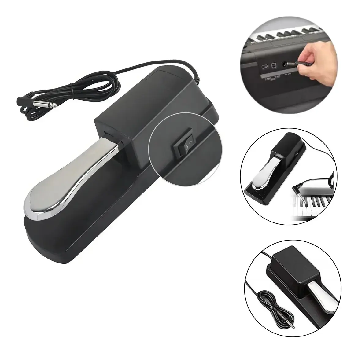 Pedal Sustain Teclado Universal Para Casio Yamaha Roland Smart Piano Marca Dc Music - 1