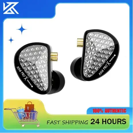 KZ AS16 PRO X 16BA Fone de ouvido intra-auricular 8 com armadura balanceada Fone de ouvido com monitor HiFi de alta qualidade de som - 1