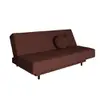 sofá-cama casal 3 lugares jimmy suede marrom - 1