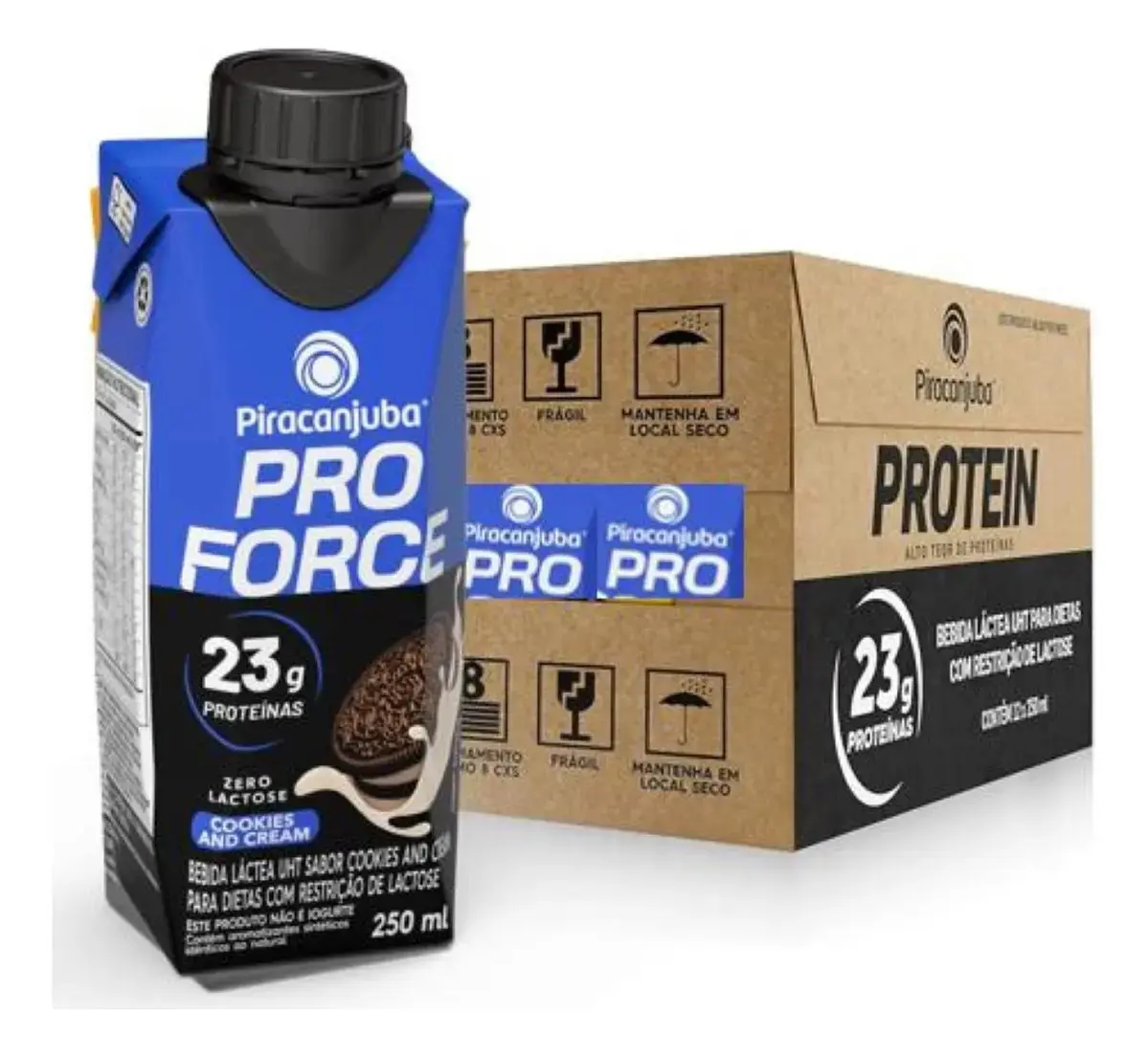 Bebida Láctea Piracanjuba Proforce Cookies and Cream - 12 Unidades -250ml - 1