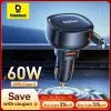【 Cashback R$82】 Carregador de Carro 60W 2-em-1 Cabo Retrátil PD 30W Baseus - 1