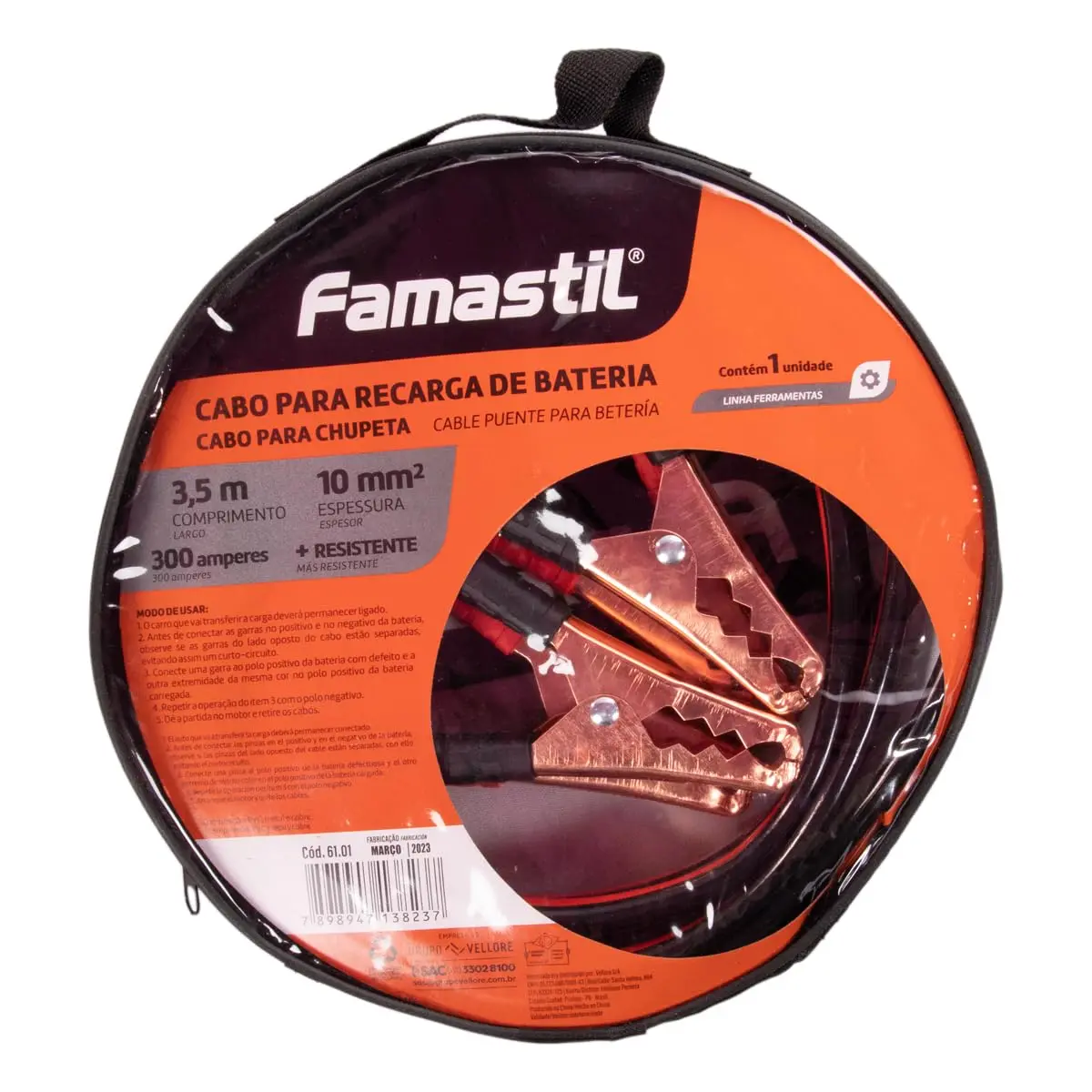 Cabo De Carga Para Bateria Famastil 3,5 m Automotivo - 1