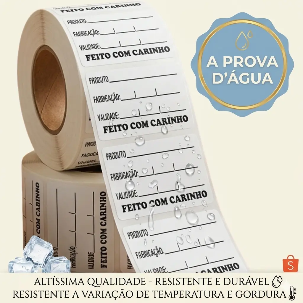Etiqueta Validade Congelamento BOPP para Manipulação de Alimento Anvisa 5x3cm a Prova D'água 50/1000 - 1