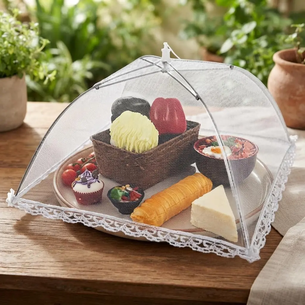 Tela Protetora Para Alimentos 41cm Guarda-Chuva Cozinha e Churrasco - 1