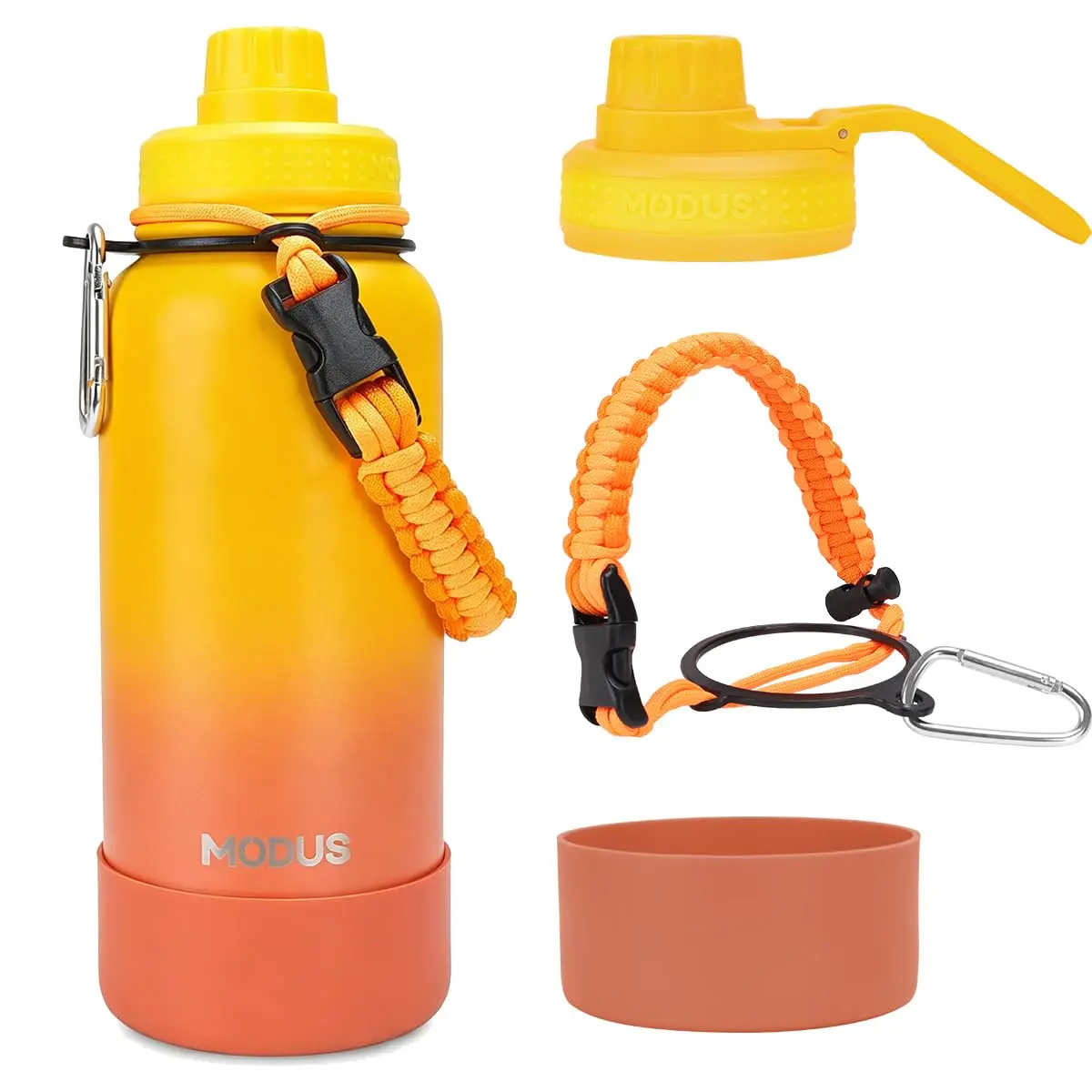 Garrafa Térmica De Água Isolada 950ml De Aço Inox Com Alça | Gradiente Amarelo a Laranja