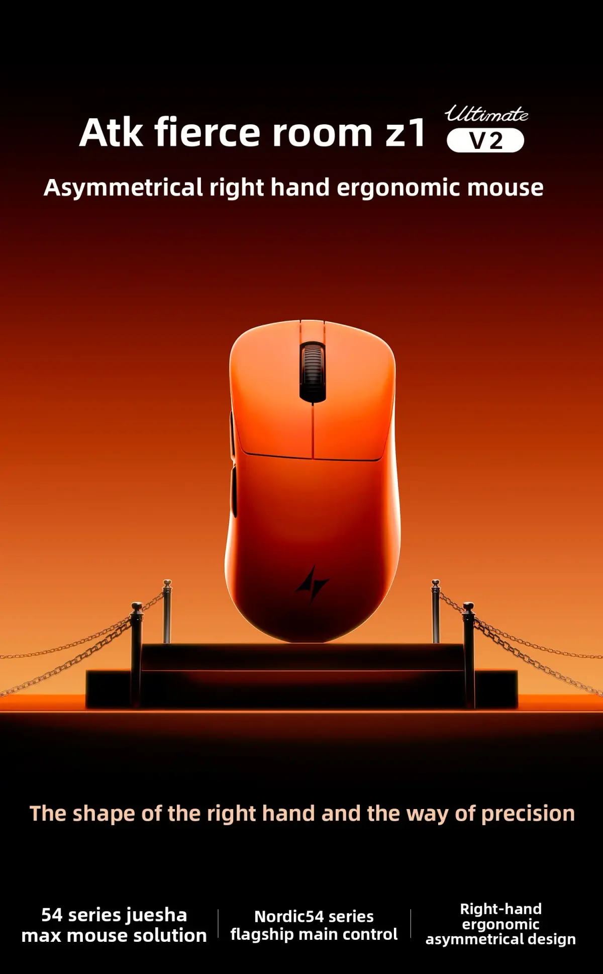 Mouse Gamer Sem Fio ATK Blazing Sky Z1 V2 Ultimate Dual 8K 500mAh PAW3950 Ultra Leve Baixa Latência Ergonômico para Esports