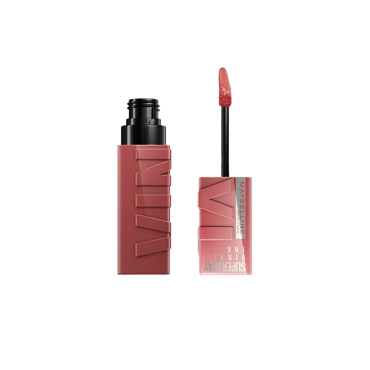 Maybelline New York SuperStay Vinyl Ink Batom Líquido, Cor Peppy, 4,2ml | Longa Duração com Efeito Gloss e Acabamento Espelhado, 16H Baixa Transferência À Prova de Manchas