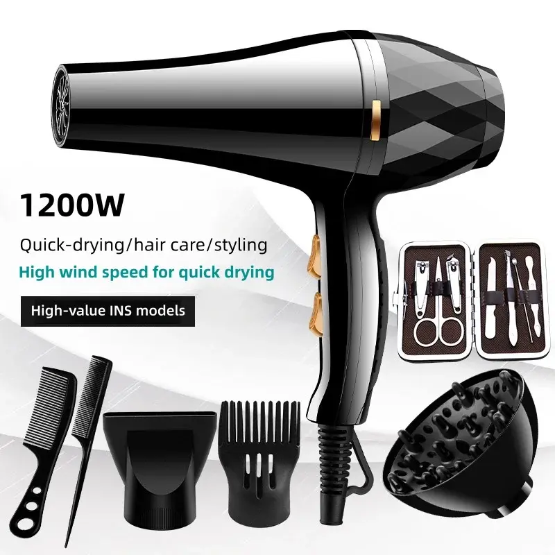 Novo Secador de Cabelo de Alta Potência com Temperatura Constante Quente e Fria, Secagem Rápida, Capuz, para Uso Doméstico e Salão de Beleza - 1