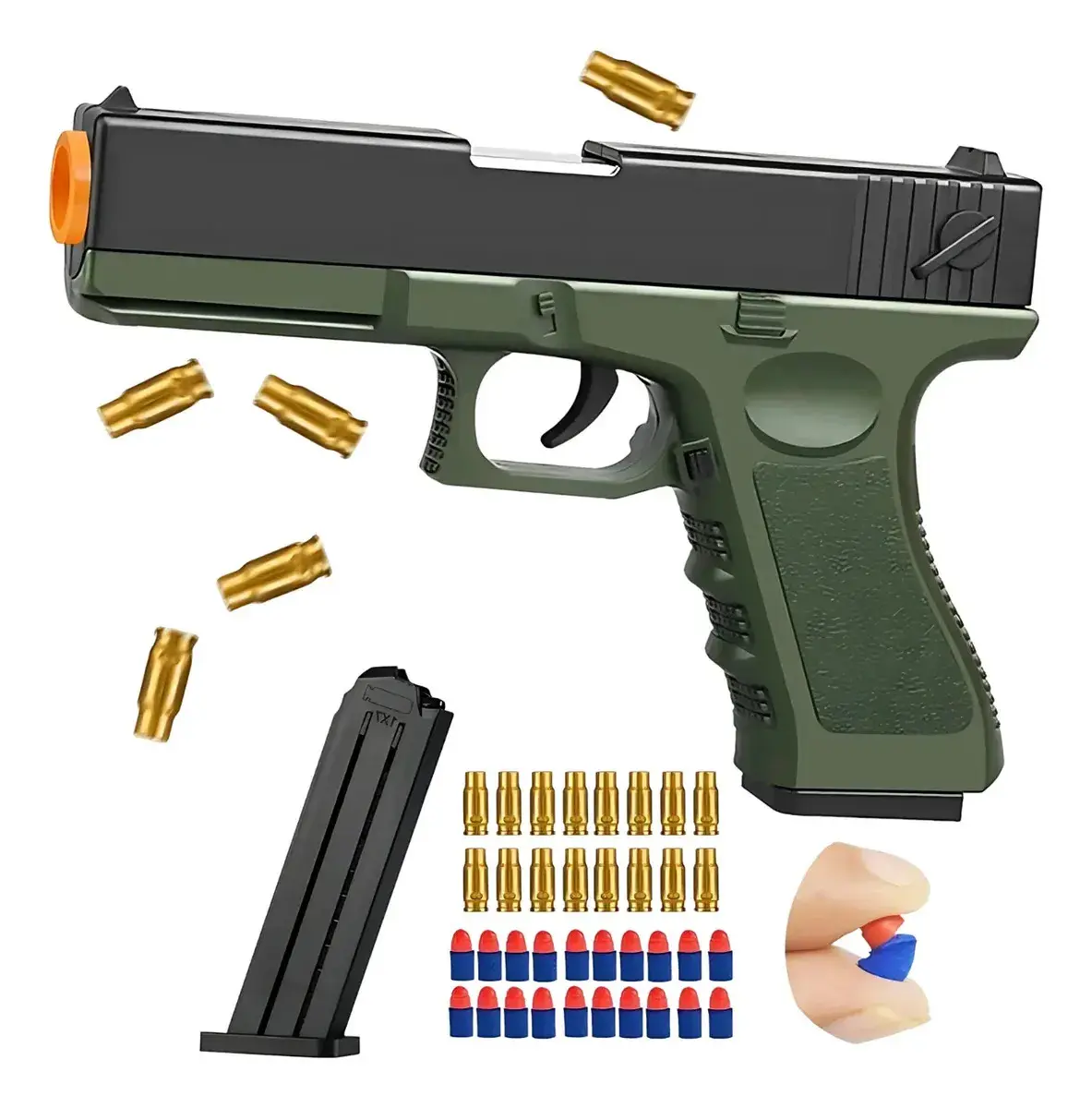 Arma Pistola De Brinquedo Arminha Realista Cosplay Com Dardos Capsulas