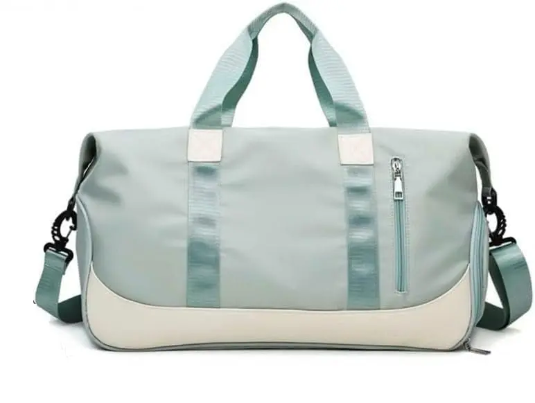 Bolsa De Mão Mala Viagem Academia Feminina Masculina Super Grande, Compartimentos Com Zíper, Espaço Para Tênis Ou Roupas Sujas Alça Removível Modelo Transversal Bordo Poliéster (Verde)