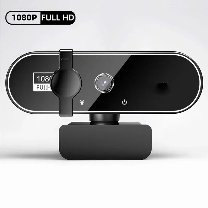 Webcam Full HD 1080P com microfone embutido - Câmera USB com autofoco para PC laptop ideal para gravação de vídeo e conferências