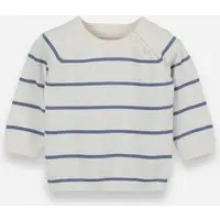 suéter de tricot infantil listrado off white