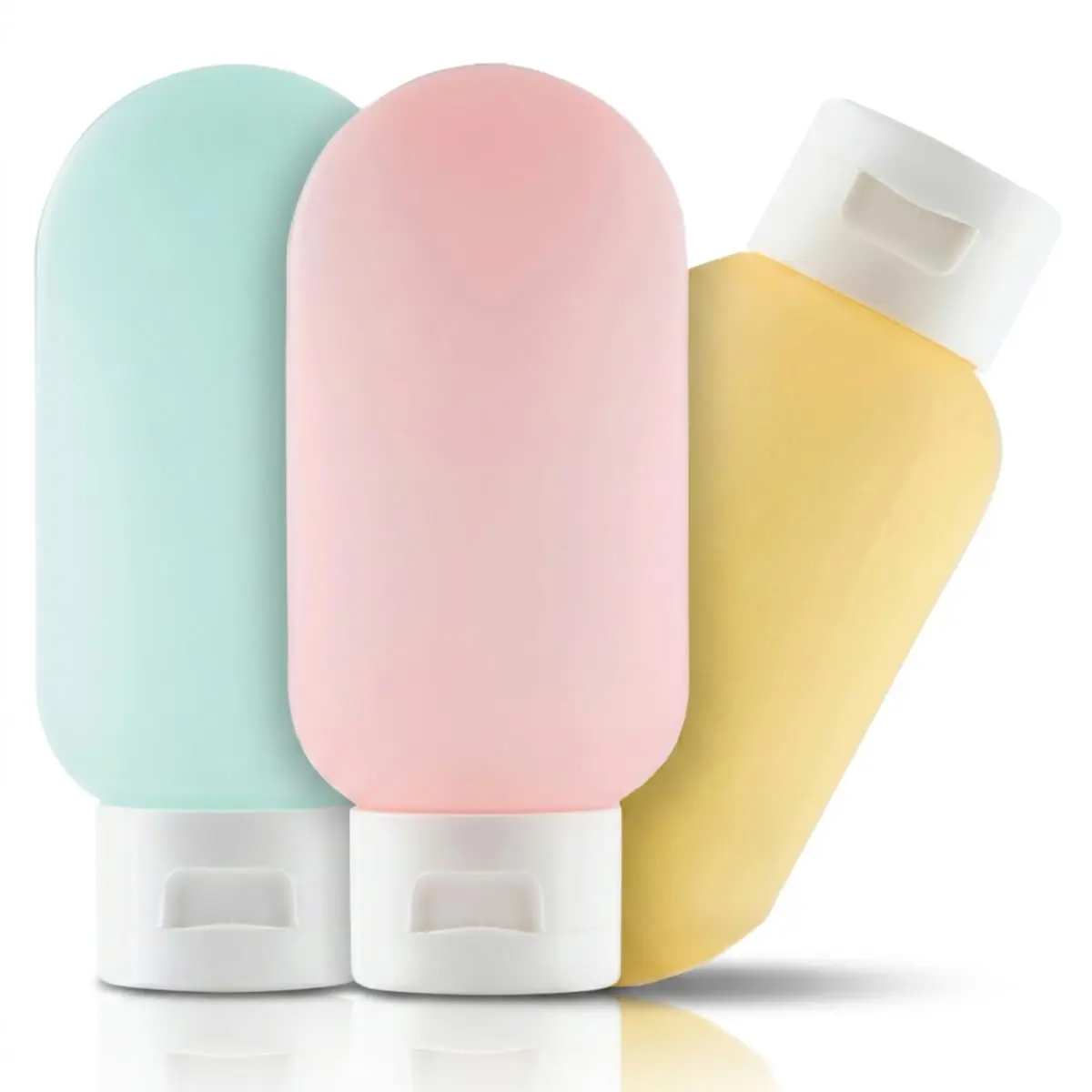 Kit 3 Unidades Frascos de Viagem em Silicone Pote Shampoo, Loção, Condicionador e Sabonete Líquido, Acessórios Práticos para Facilidade e Organização