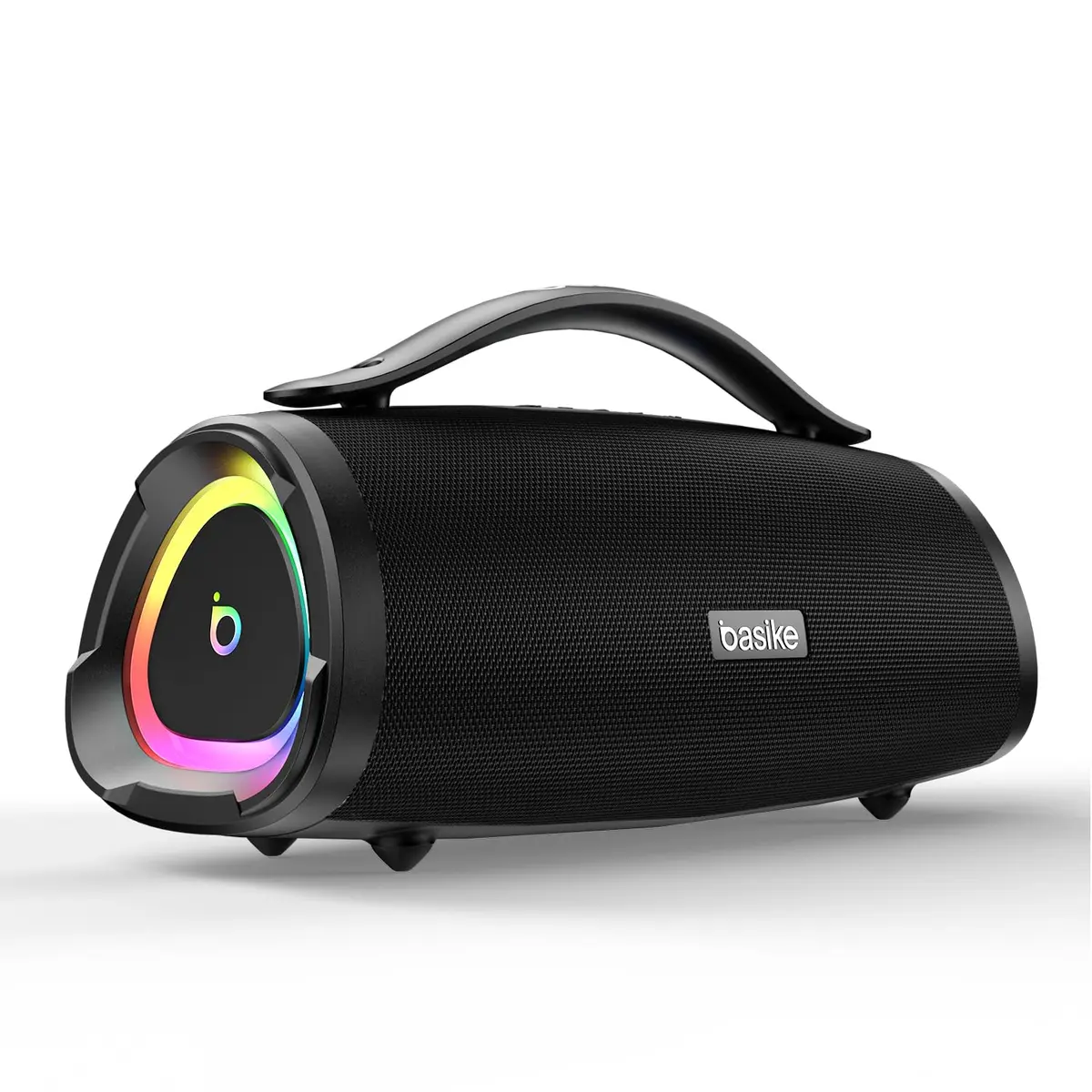 Basike Caixa de Som Bluetooth Portátil Boombox, 160W RMS (200W Pico), TWS | Som de Alta Fidelidade, Microfone Integrado, EQ, RGB, IPX6, 12h de Bateria para Home Theater, Festa e Exterior