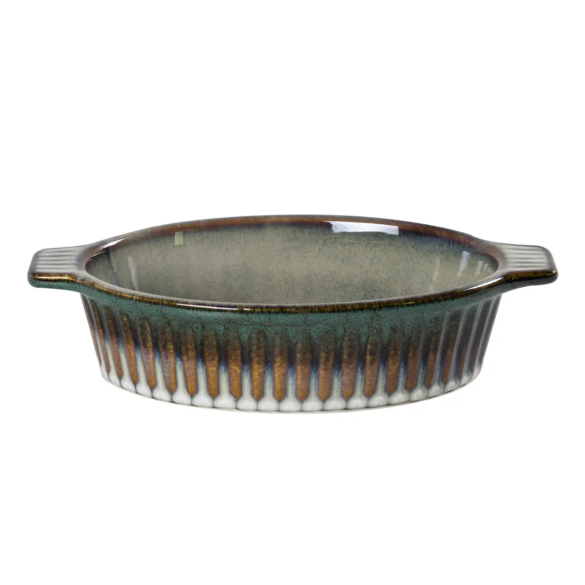 Travessa Oval Mist em cerâmica 700ml P24xL14xA5,2cm Verde