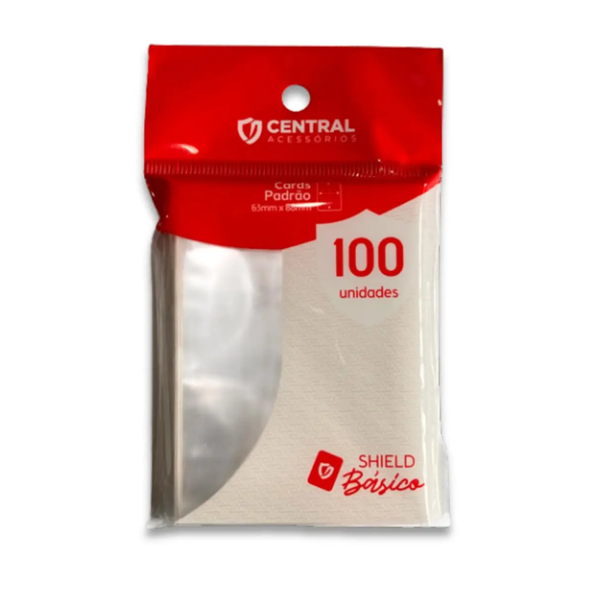 Central Shield 100 Sleeves Básico Card Games TCG Magic 63x88 Photocard 50 Micras Protetor de Carta Transparente - 1