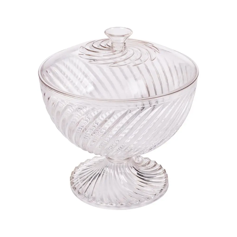 Plasútil Bomboniere Porta Balas Doces Twist Incolor 1,6L - 1