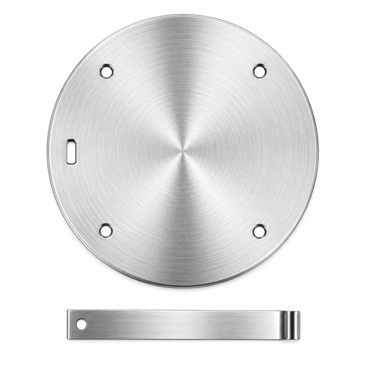 Placa Condutora de Calor em Aço Inoxidável, 24 cm com Alça, Adequada para Fogões de Indução