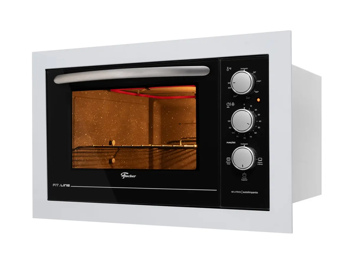 Fischer Forno Elétrico Embutir Fit Line 48L Branco 220V - 1