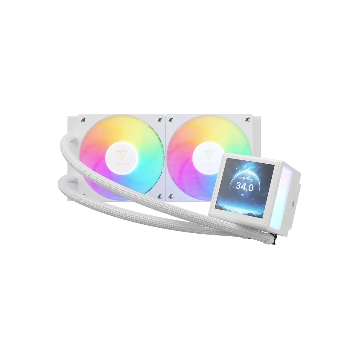 Water Cooler Gamdias Chione P5-240 WH Branco RGB com Tela IPS LCD 3.4” 240mm
