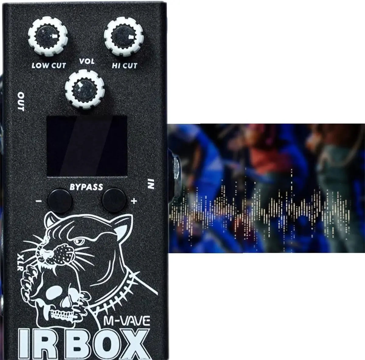 M-VAVE Simulador de Caixa de Som IR Tecnologia de Resposta Impulsiva, 9 Bandas EQ Ajustável ±12dB, Compatível APP via Bluetooth, Conexão USB Audio para Estúdio e Live - 25 Presets Guitarra + 7 Baixo