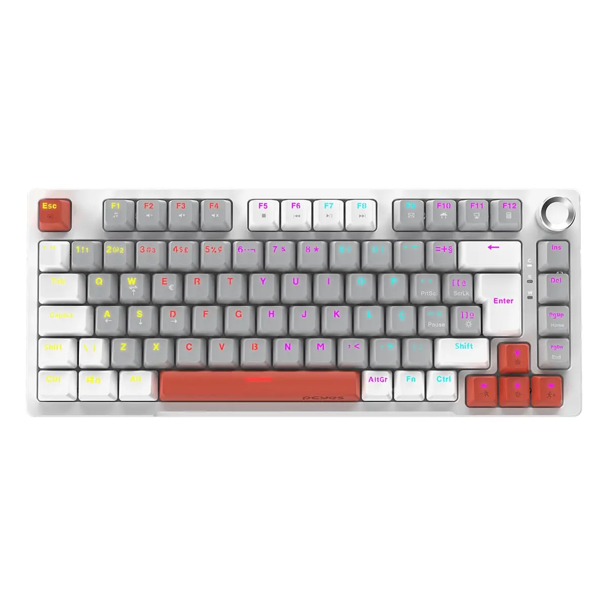 PCYES Teclado Mecanico 75% Arkeum - White Ghost - Switch Red - AKWG75RBR