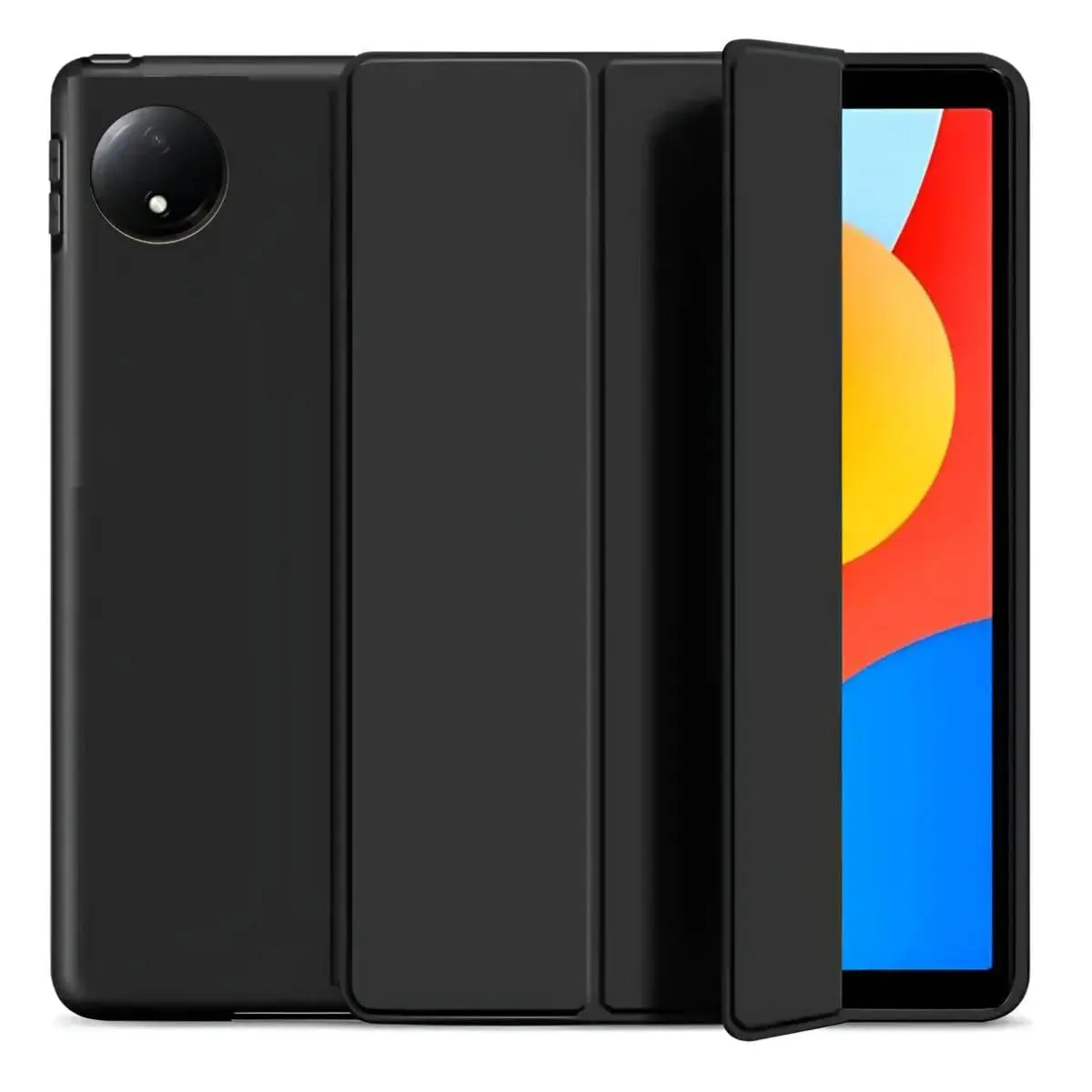 Capa Compatível Com Xiomi Pad SE 8.7 Polegadas com Suporte Dobrável e Porta Caneta Case Protetora Antichoque Slim Leve Resistente com Encaixe Perfeito Acesso aos Botões Design PREMIUM (Preto)